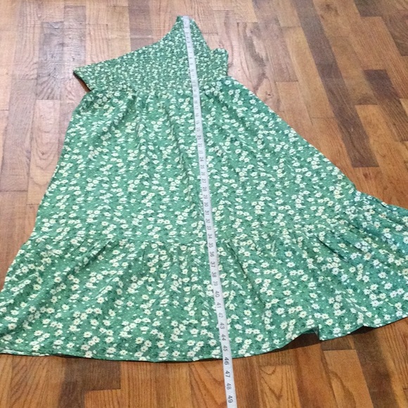 Deep Self Floral One Shoulder Smocked A-line Midi Dress Size M - Picture 15 of 16